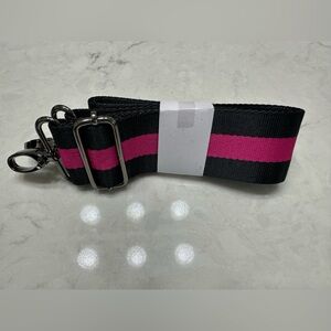 Black and Pink Stripe Crossbody Strap, Think Royln